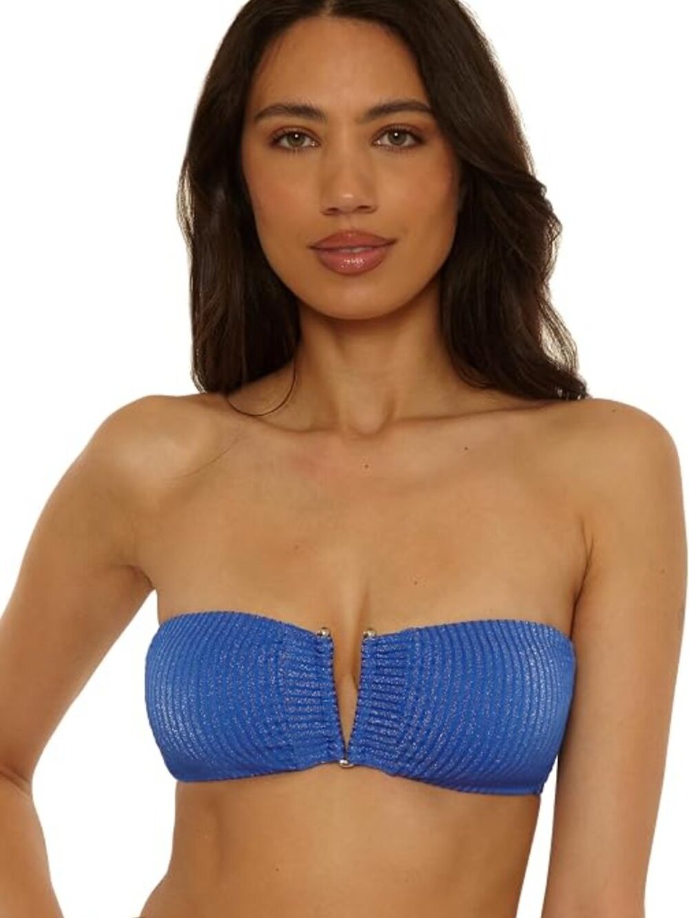 BECCA GOLDEN ISLE BANDEAU WITH REMOVABLE - LAPIS IN SIZES S, M, L AND D-CUP